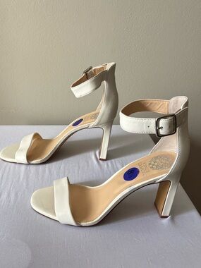 Vince Camuto Ivory Ankle-Strap High Heel Sandals